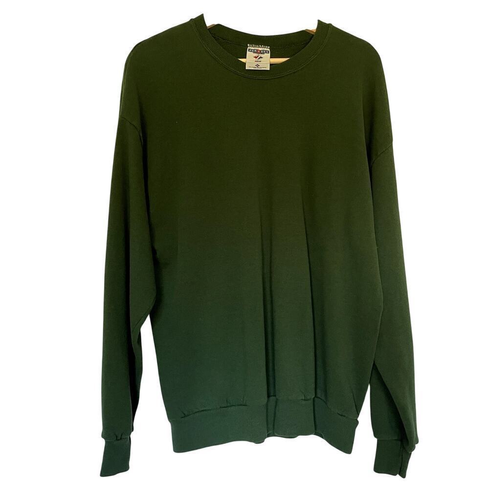 Jerzees activewear men's size XL forest green crewneck sweater casual shirt